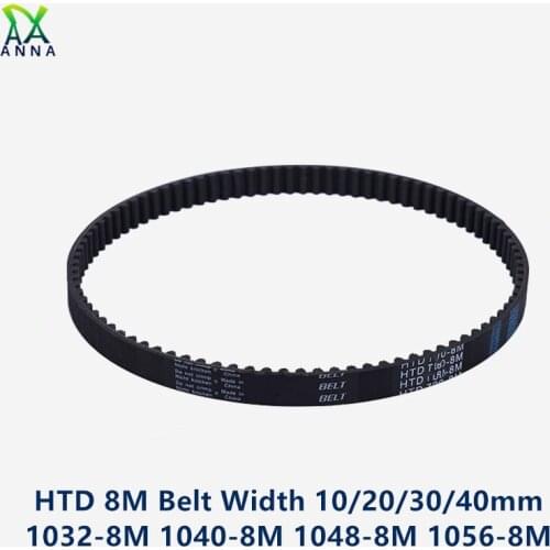 HTD 8M synchronous Timing belt C=1032/1040/1048/1056 width 20/30/40mm Teeth 129 130 131 132 HTD8M 1032-8M 1040-8M 1048-8 1056-8M