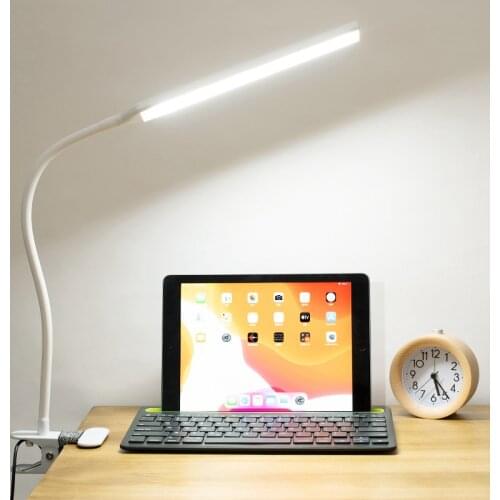 LED 360 Folding Clamp Desk Lamp Eye Protection Rechargeable Table Lamp Clip On Light For Bed Reading Working Computers bedroom