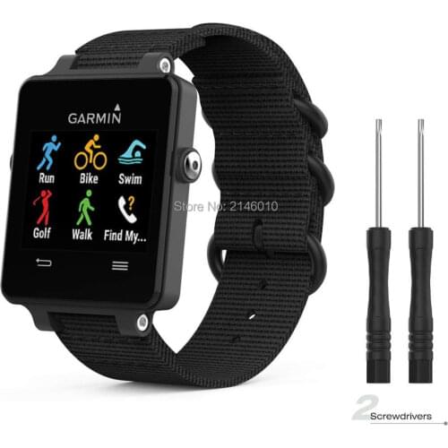 Woven Nylon Adjustable Replacement Strap for Garmin Vivoactive/Vivoactive Acetate Sports Smart Band