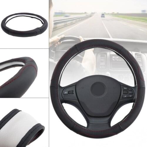 38CM Universal Leather Fashion Splicing Breathable Anti-Slip Car-styling Steering Wheel Cover