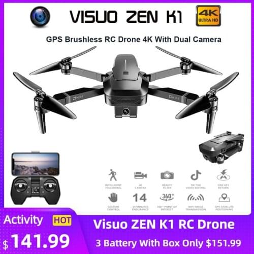 VISUO ZEN K1 GPS Brushless RC Drone With Dual Camera 4K HD 5G WIFI GPS Drone Brushless Motor RC Quadcopter Dron VS F11 B4W SG906