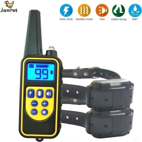 Waterproof Rechargeable 800m Remote Dog Electric Shock Anti-Bark Training Collar For Dogs