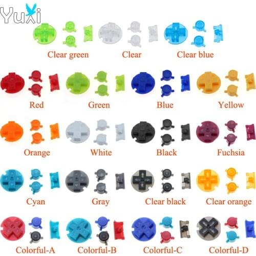 YuXi Black White Clear Replacement Buttons Set Replacement For Gameboy Pocket for GBP On Off Button AB Buttons D Pads