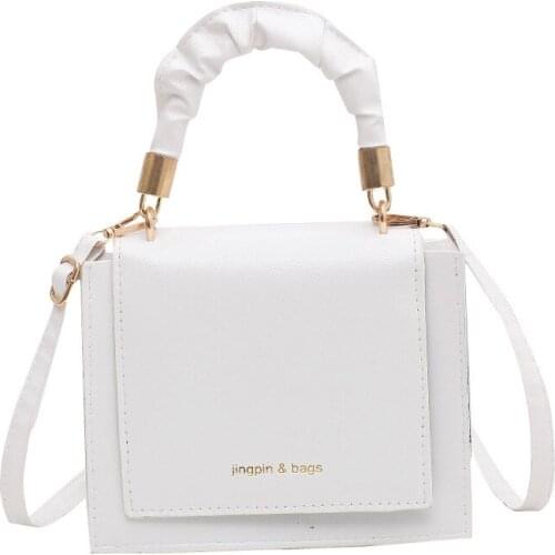 Womens Square Crossbody Bag Retro PU Shoulder Purse with Magnetic Lock Diagonal Bag for Daily Commute Solid New