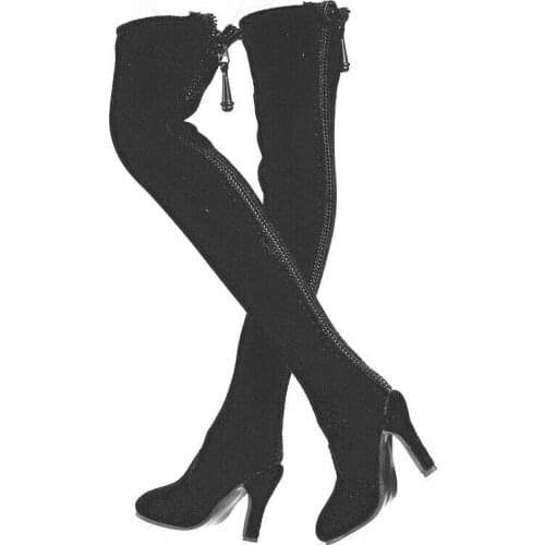 1/6th black Womens Hollow Over the knee boots Model F 12" TBL PH Body