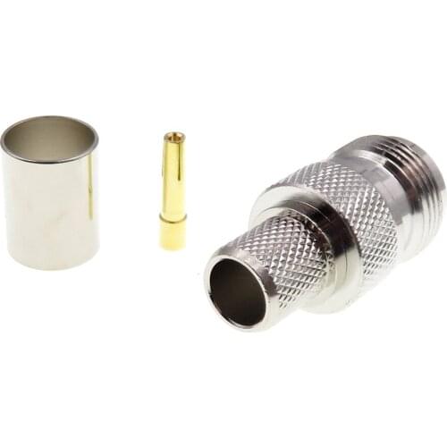1Pcs N Type Famale Head Famale Needle Crimping Connect RG213 LMR400 Cable N-K7 Pure Copper RF Coaxial Connector