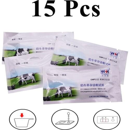 15PCS Wholesale Early Pregnancy Test Strip For Cow Cattle Fetation Paper Progesterone Colloidal Gold Cassette Veterinary Tools