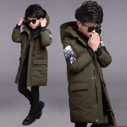 2019 New Boys Coat Teenager Down Winter Jacket Children Outerwear 5-14 years Old Big Boy Clothing Coldproof Clothes Parka
