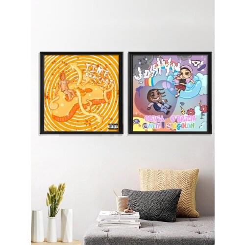 24kGoldn Tick Tock VALENTINO Time For That Ablum Cover Workin' CITY OF ANGELS Singer Poster Wall Stiker Home Decor Gift Art Silk