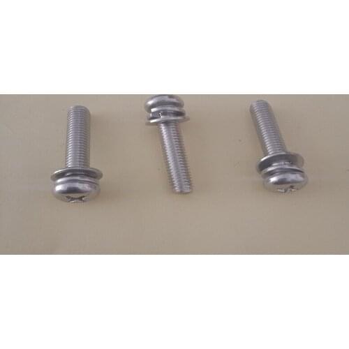 Stainless steel 304 round head Phillips head with washer three combination screws M2M2.5M3M8*5 6 8 10 12 14 16 18 22 25 30 40 50