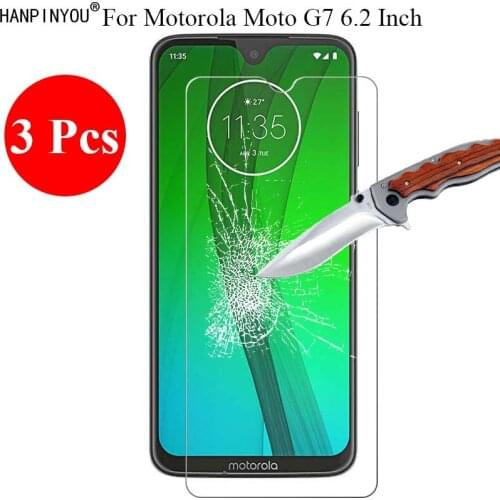 3 Pcs/Lot New 9H 2.5D Tempered Glass Screen Protector For Motorola Moto G7 / Plus 6.2" Protective Film + Clean Tools
