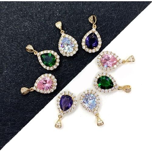 5pcs/bag of Exquisite Natural Crystal Pendant 9X14mm DIY Handmade Jewelry Accessories Irregular Ladies Jewelry