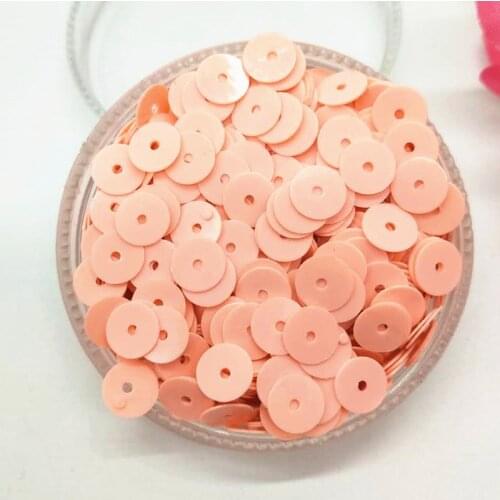 50g (4000pcs) 6mm Solid Soft Pink Flat Round Sequins For Craft DIY Accessories With 1 Middle Hole