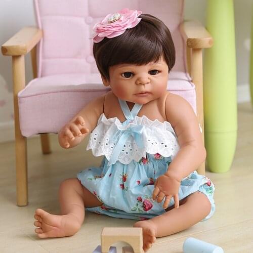 55cm African Americans Lifelike Dolls Reborn Babies Kids Toys Christmas Gift Bath Toys Clearance Sale