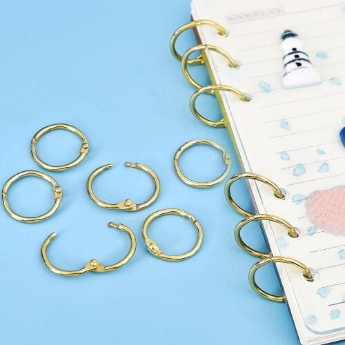 6pcs Metal Ring Binder Staple Book Binder Albums Loose-Leaf Book Hoops Loose Leaf Ring Keychain Office Binding Supplies