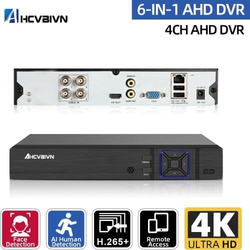 8MP CCTV Home Video Recorder AHD 4 Channel Hybrid DVR NVR 4K Face detection Digita Security Surveillance Video Recorder XMEYE