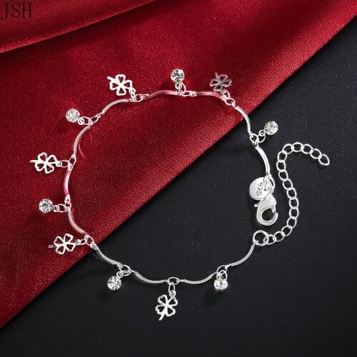 Promotion Silver color exquisite flower chain bracelet fashion charm Anklet wedding Cute women lady party gift LH034