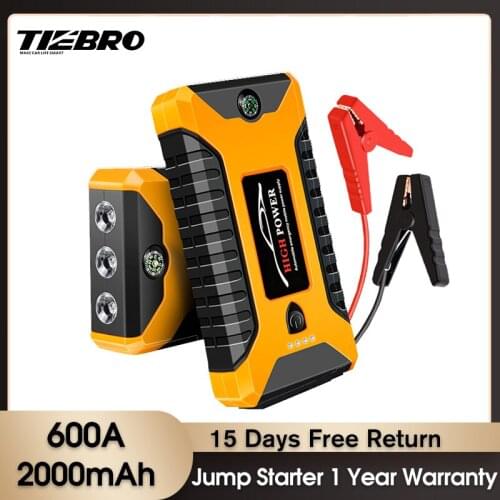 TIEBRO Car Jump Starter 20000mAh 600A Portable Emergency Starter Power Bank 12V Auto Booster Starting Device Battery For Car