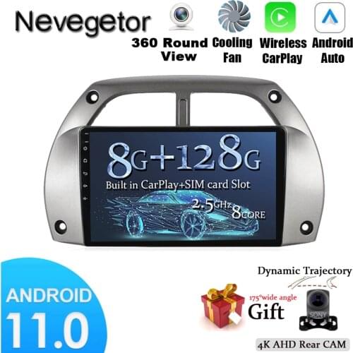 2 Din Android 11 Car Multimedia Player For Toyota RAV4 2001 2002 2003 2004-2006 GPS Navigation Wifi Camera Radio No DVD