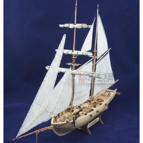Free shipping 1/100 Scale Wooden Sailboat Halcon1840 Model Ship + Brass updates kits