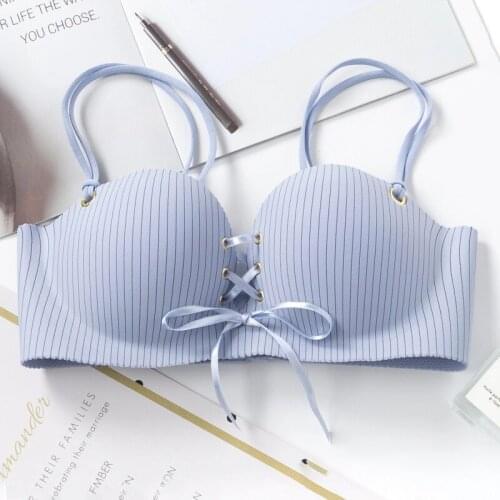 Seamless Sexy Bra For Women Bralette Wire Free Push Up Bra Female Stripe Underwear Lingerie Fitness Intimates