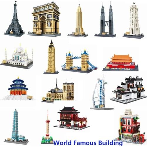 Mini Blocks Architecture Model Building Kit Capital Paris Eiffel Tower Big Ben Micro Construction Bricks Expert Sets Louvre
