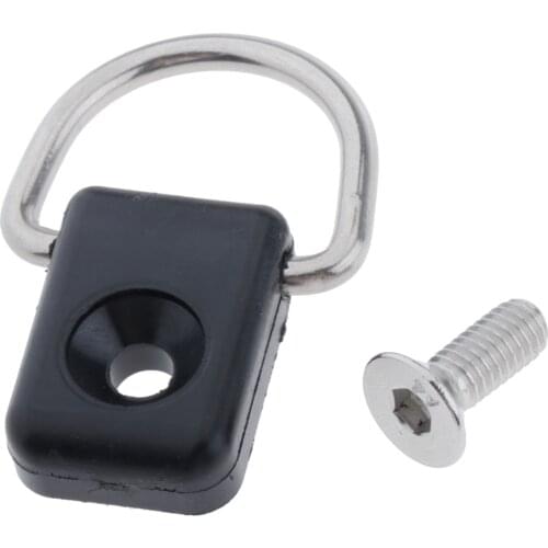 Kayak D Ring,Kayak Canoe D Buckle Tie Down Loop with M6 Screws Fishing Rigging D Ring Black for Bungee Kit Accessory