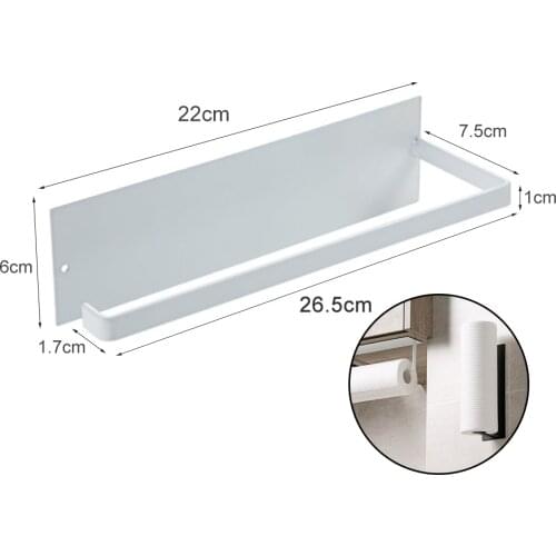 Kitchen WC Toilet Paper Roll Holder Black Wall Mount Toilet Paper Tissue Towel Holder Stainless Steel Punch-free Towel Hanger