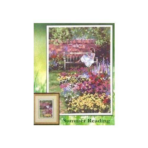 11/14/16/18/22/25/28ct lovely nostalgic counted cross stitch kit summer reading girl with book flower flowers