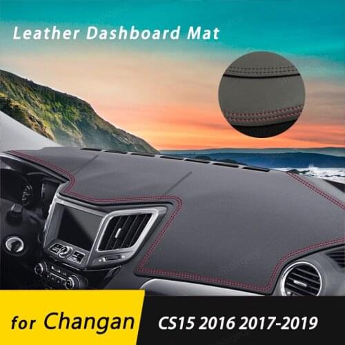 For Changan CS15 2016 2017-2019 Leather Anti-Slip Mat Dashboard Cover Pad Sunshade Dashmat Protect Carpet Accessories