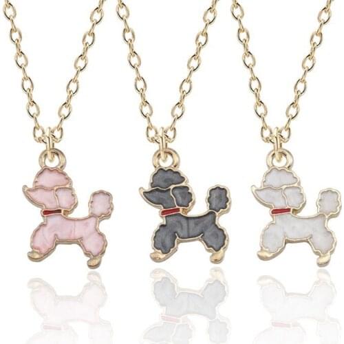 Creative Cute Animal Choker Chihuahua Cartoon Dog Pendant Necklace Female Gold Chain Exquisite Girl Holiday Gift Jewelry 2021