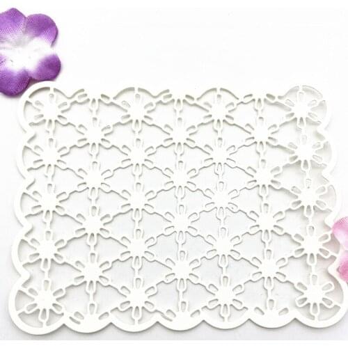 Lace Rectangle Frame Flower Metal Cutting Dies Diy Scrapbooking Photo Album Decorative Embossing Paper Card Crafts Die