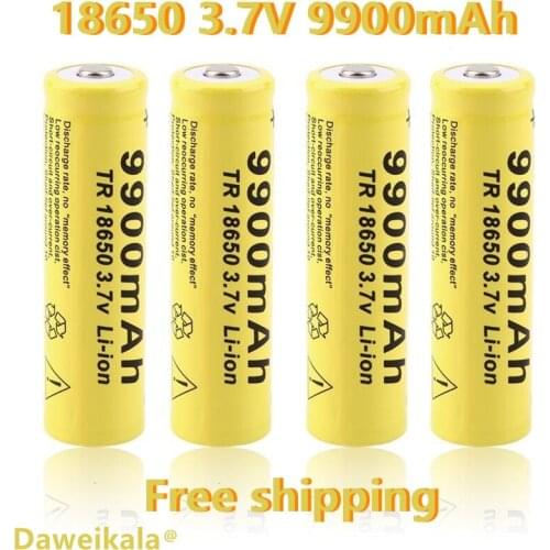 2-20pcs/Lot 18650 battery 3.7V 9900mAh rechargeable liion battery for Led flashlight Torch batery litio battery+ Free Shipping