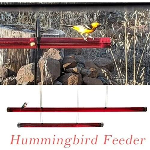 Best 40cm Hummingbird Feeder Tube with Hole Birds Feeding Transparent Pipe Hanging Long Tube with Hanging Loops