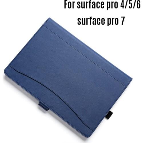 Magnetic Laptop Cover for Microsoft Surface Pro 7 Tablet Stand Case for Surface Pro 6 / 5 / 4 Leather Sleeve with Large Pocket