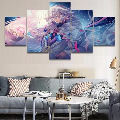 Modular HD Print Pictures 5 Pieces Anime Fate Grand Order Merlin Canvas Painting Modern Home Decor Wall Art Bedroom Frame Poster