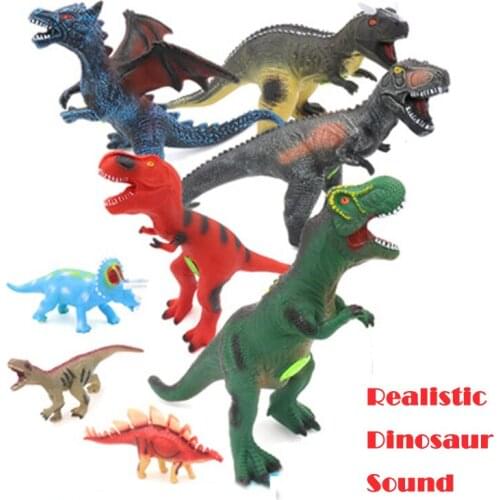 1Pcs Sounding soft rubber dinosaur toy Tyrannosaurus Raptor Fall-resistant simulation dinosaur model toy gifts for kids