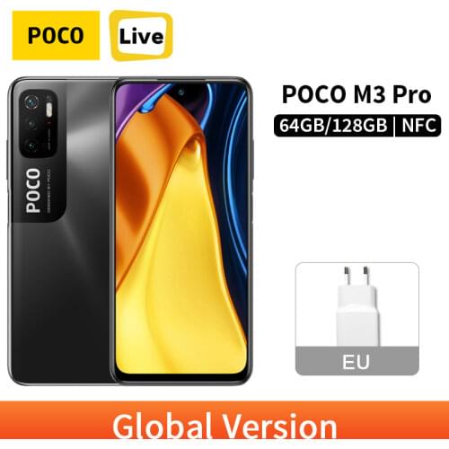 New Global Version POCO M3 Pro 5G NFC 4GB 64GB/6GB 128GB Mobile Phone 90Hz Refresh Rate Dimensity 700 5000mAh 18W Fast Charging
