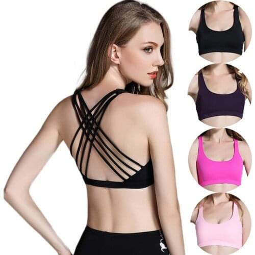 2020 New Style womens Bras Breathable Shockproof Sports Bra Gym Running Fitness Workout Sport Top feminine sexy lingerie Top