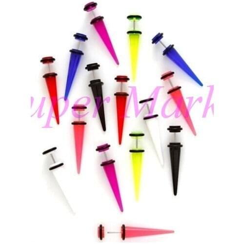 NEW UV FAKE EAR TAPER CHEATER EXPANDER STRETCHER Plugs 8mm 7COLORS Ear Piercing Body Jewelry Free Shipping 100pcs/lot