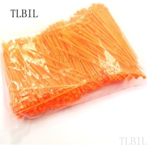 New 100pcs Orange/Purple 4" 2.5x100mm Network Self-Locking Nylon Plastic Cable Wire Zip Tie Cord Strap 2.5*100