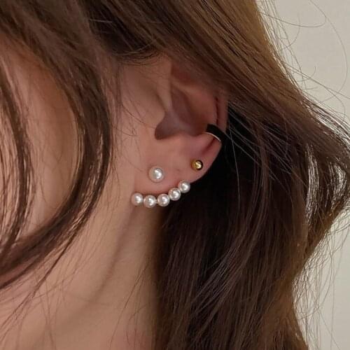 New Trend Japanese Korean Simple Elegant Charm Pearl Beads Earrings For Women Fashion Ear Jewelry Gift