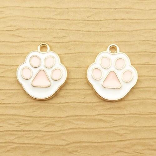 10pcs 14x17mm enamel dog claw charm for jewelry making earring pendant bracelet charm necklace charms