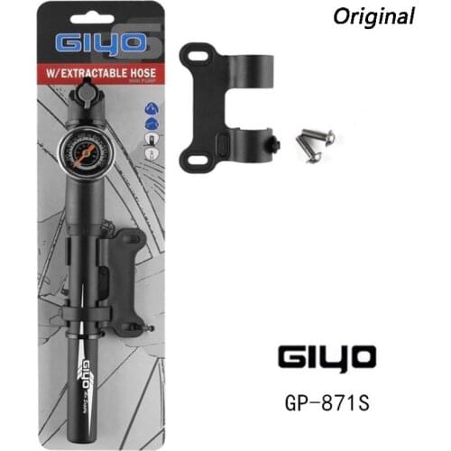 Original GIYO GP-871S MTB Portable Handheld Bicycle Pump Pressure Gauge Hose Bicycle Tire Inflator Bike Accessories