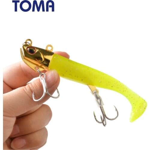 TOMA New Black Minnow Jig Head Fishing Lure Soft Pike Lure 14g 21g 2 Hooks Bass Fishing Shad Soft Bait Boat Code Seabass Bait