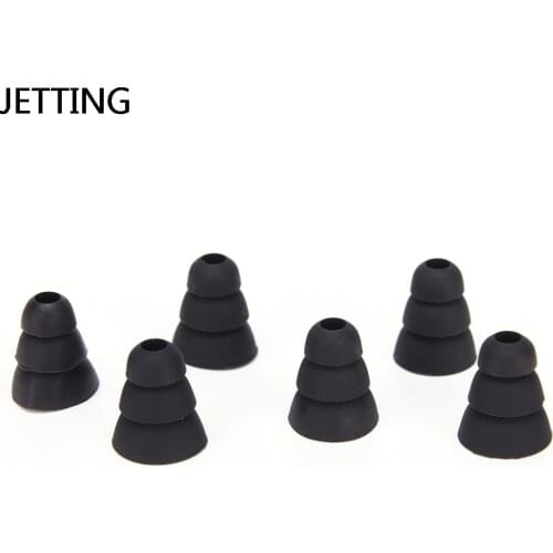 JETTING 6pcs/3pairs Three Layer Silicone In-Ear Earphone Covers Caps Replacement Earbud Bud Earbuds Earplug Ear Pads Cushion