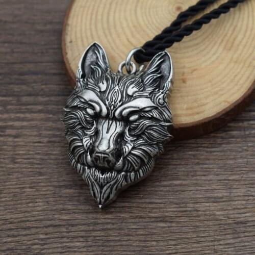 Ferocious wolf head necklace Blessing Lucky Pendants Christmas Gifts Punk Jewelry
