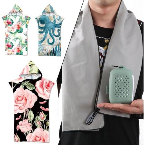 Microfiber Fabric Adult Bath Towels Beach Towel Changing Bathrobe Cloaks Hooded Swimming Pool Gym Fitness Bath Towels