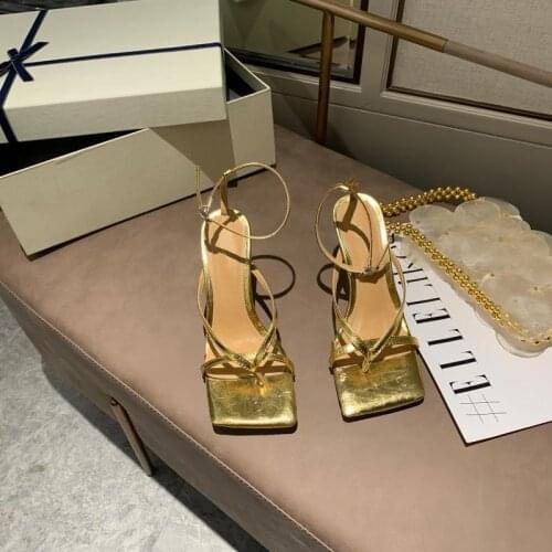 2021 Ankle Strap Women Sandals Fashion Brand Thin High Heel Gladiator Sandal Shoes Narrow Band Party Dress Pump Shoes