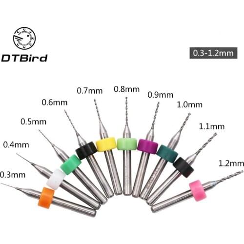 10pcs PCB Drill Bits Kit Mini Tungsten Steel Carbide Drill Bit Set For Metal Woodworking Circuit Board CNC Instrument Tools DT6